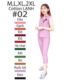 DBT002- Đồ bộ thun dài Cotton lạnh cổ bẻ thêu hoa