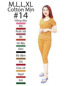 DBT014- Đồ bộ thun lửng vai hở đan nơ