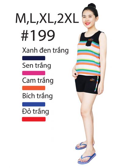 DBT199- Đồ bộ thun ngắn sọc ngang nhiều màu