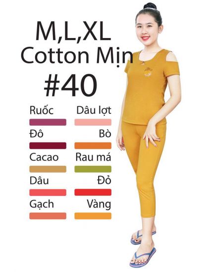 DBT040 - Đồ bộ thun mặc nhà hở vai